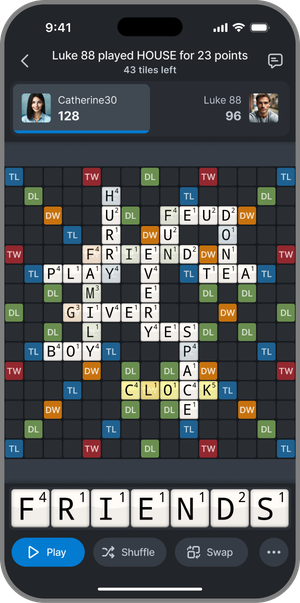 Wordfeud game on iPhone